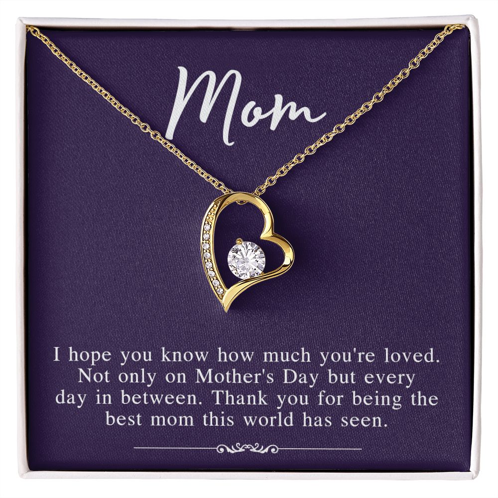 Mom Necklace Gifts for Mom from Daughter to Mom Gifts for Mothers Day from Daughter, To My Mom Necklace from Daughter to Mom Birthday Gifts Necklace with Message Card and Gift Box2239 Forever Love Necklace