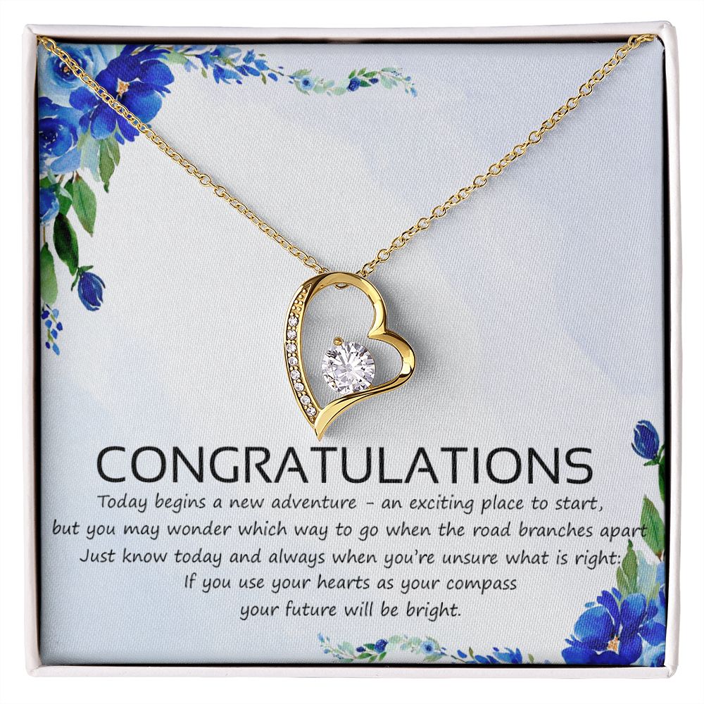 Graduation Compass Necklace - Perfect gift to say congratulations to high school Congrats Graduation Pendants Gift For Daughter, Granddaughter, Niece, Sister Forever Love Necklace