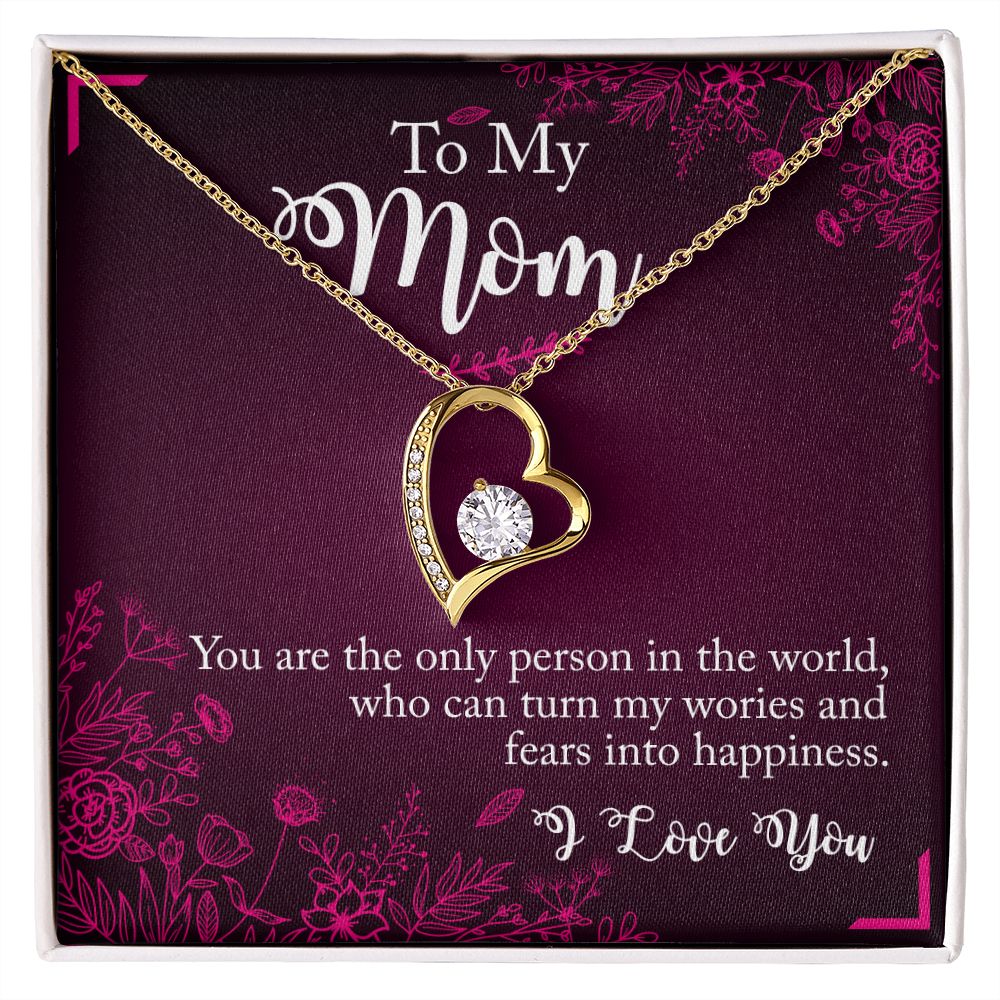 To My Mom Necklace Pendant Gift From Daughter Necklace You Are The Only Person Gift For To Mom Happy Mother's Day Mother In Law Gift On Birthday Anniversary Gift 30821 Forever Love Necklace