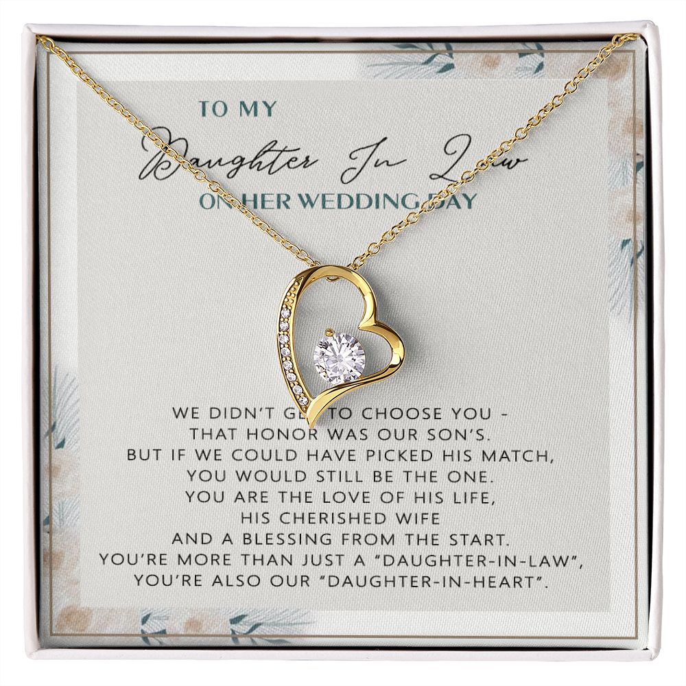 Wedding Gift From mother On Wedding Day To My Daughter-in-law Wedding Day Forever Love Necklace