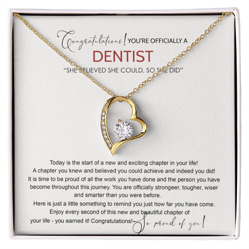 Dentist Graduation Gift Necklace, Dental Student Graduation Gift, Doctor of Dental Medicine Graduate, Dentist Jewelry Dentist Necklace For Daughter Sister Necklace For Her Granddaughter Forever Love Necklace