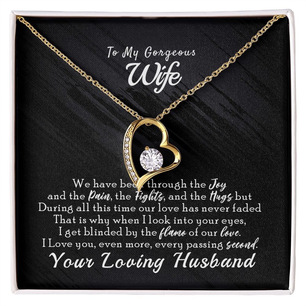 To My Wife Necklace from Husband, Personalized Necklace for Women, Luxury Necklace for Wife from Man Men, Wedding Anniversary Present For Wife, Beautiful Wife Jewelry Christmas Birthday Gift For Wife14 Forever Love Necklace