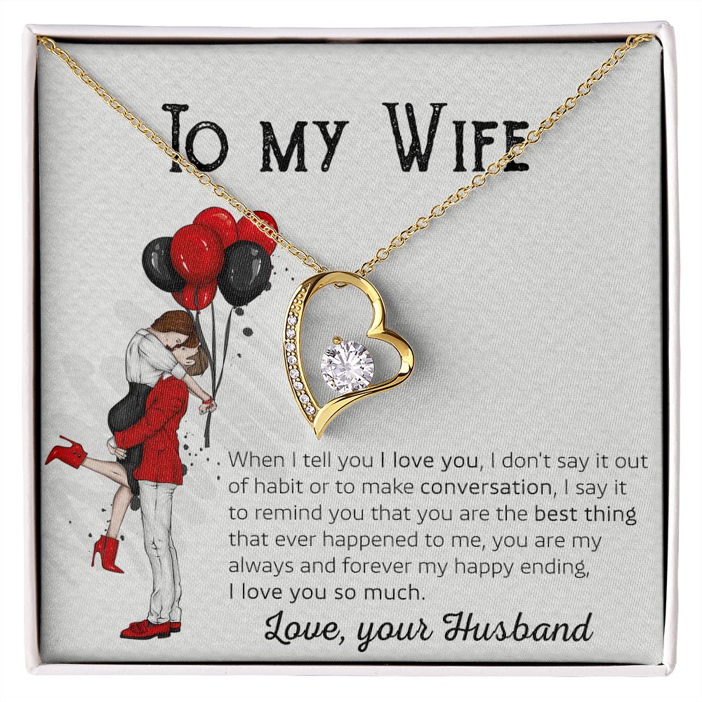 Birthday Gifts For Wife, Necklace Gifts For Wife From Husband, To My Wife Jewelry For Women , To My Wife Necklace  from Husband Wedding Anniversary Present For Wife, Beautiful Wife Jewelry Christmas 7 Forever Love Necklace