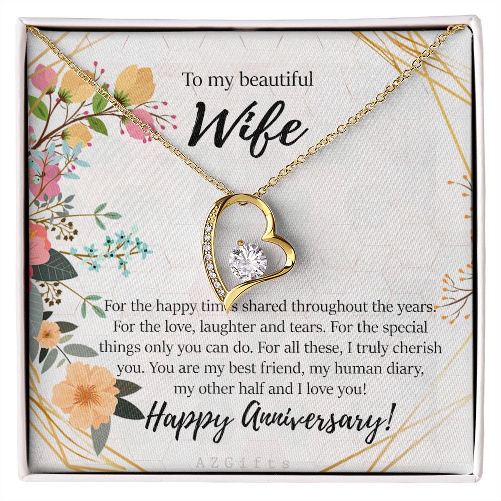 To My Wife Necklace from Husband, Personalized Necklace for Women, Luxury Necklace for Wife from Man Men, Wedding Anniversary Present For Wife, Beautiful Wife Jewelry Christmas Birthday Gifts For Wife8 Forever Love Necklace