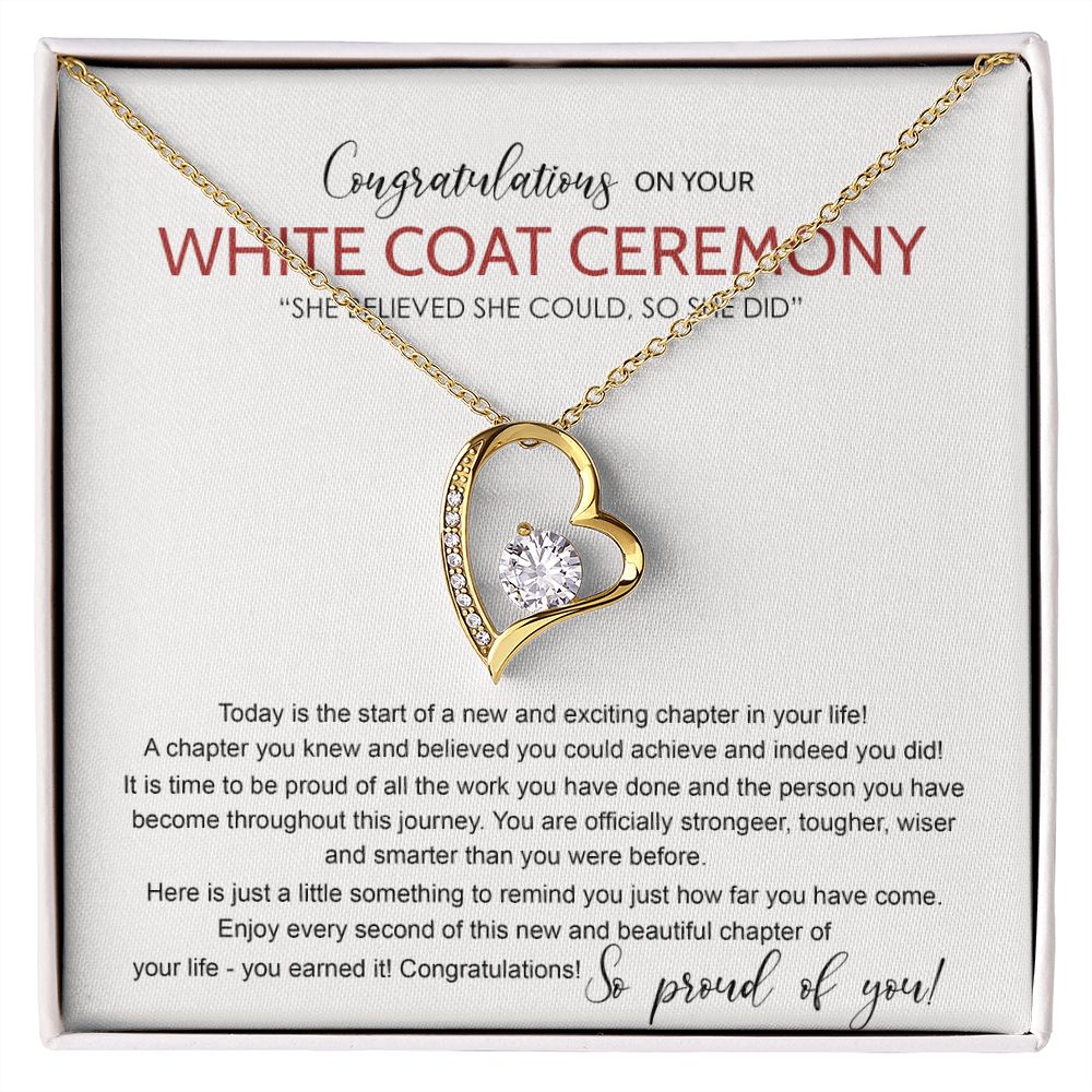 White Coat Ceremony Gift Necklace, Chiropractor White Coat Ceremony, New Doctor Gift, Gifts Congrats Graduation Pendants Gift For Daughter, Granddaughter, White Coat Ceremony Necklace Gift Forever Love Necklace