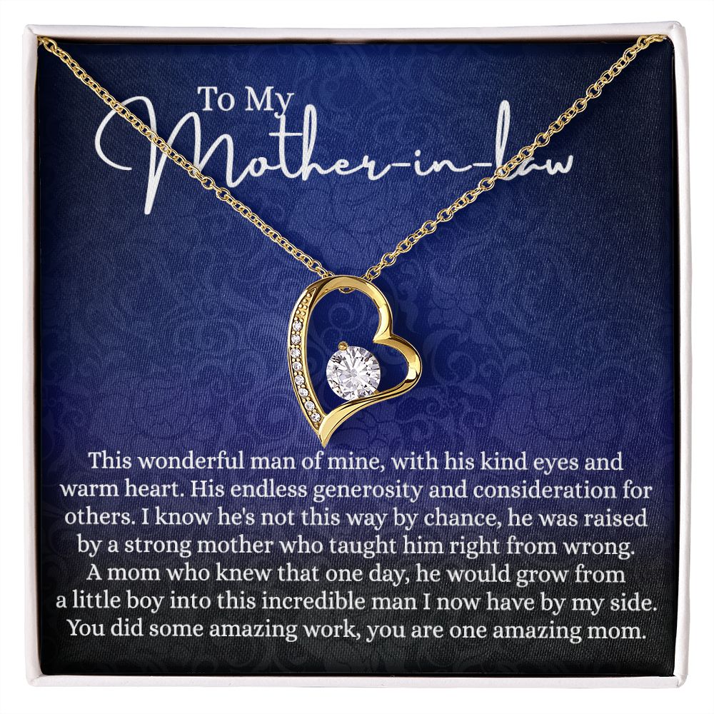 To My Mother in Law Necklace, Mother in Law Gift, Gift for Mother in Law Necklace Jewelry Gift to My Mother-in-law on Wedding Day Mother's day gift for Mother in Law Birthday gift Forever Love Necklace