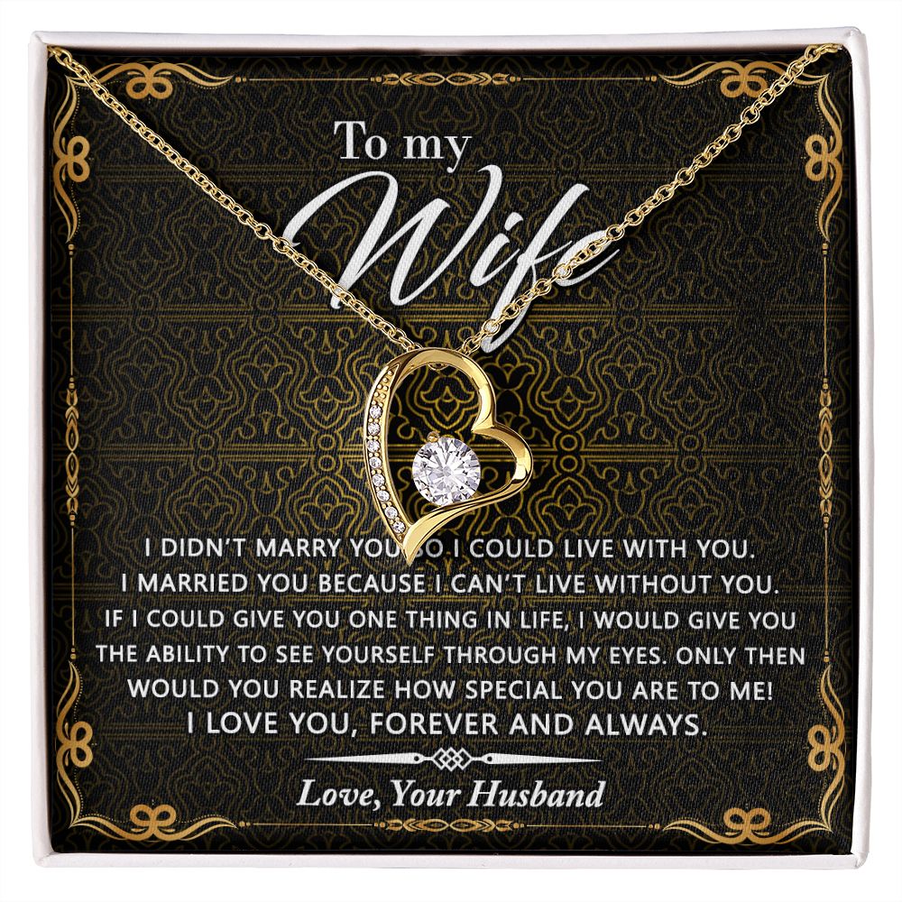 Birthday Gifts For Wife, Necklace Gifts For Wife From Husband, To My Wife Jewelry For Women , To My Wife Necklace  from Husband Wedding Anniversary Present For Wife, Beautiful Wife Jewelry Christmas25 Forever Love Necklace