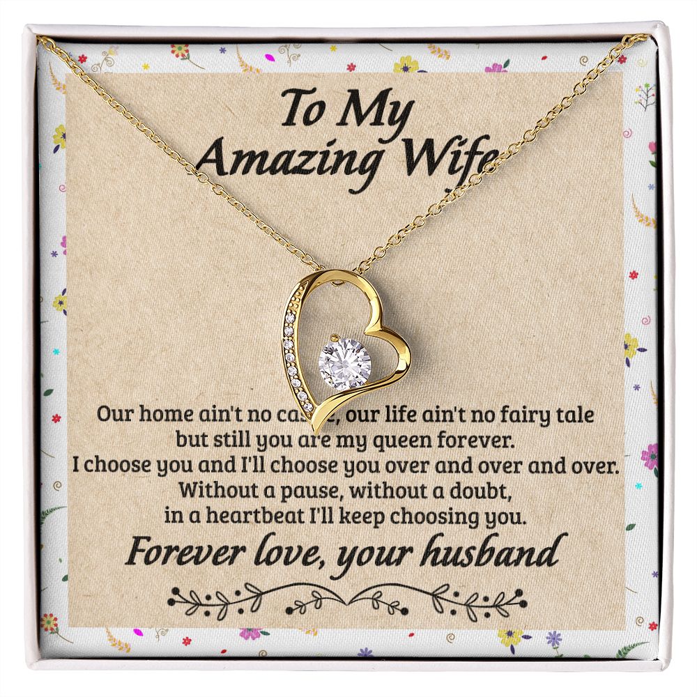 Birthday Gifts For Wife, Necklace Gifts For Wife From Husband, To My Wife Jewelry For Women , To My Wife Necklace  from Husband Wedding Anniversary Present For Wife, Beautiful Wife Jewelry Christmas18 Forever Love Necklace