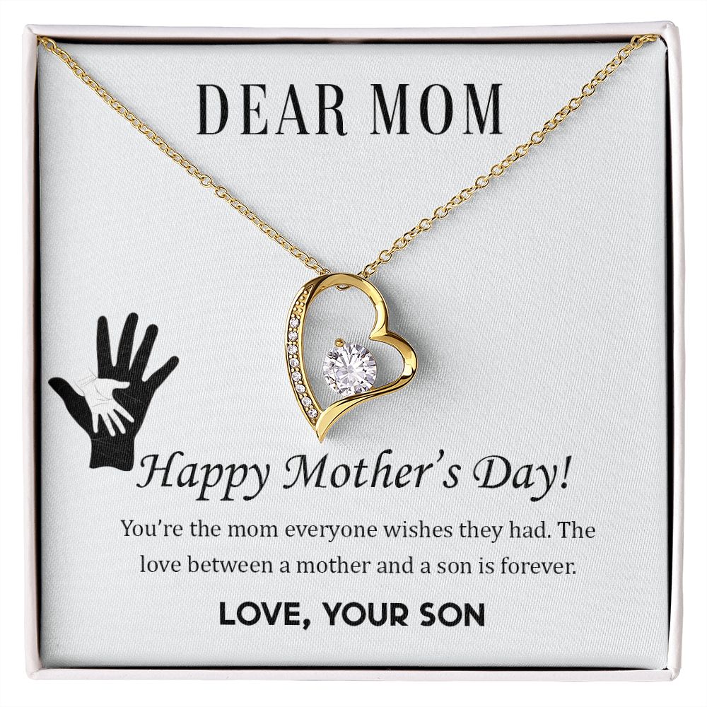 2Mom Necklace Gifts for Mom from Daughter to Mom Gifts for Mothers Day from Daughter, To My Mom Necklace from Daughter to Mom Birthday Gifts Necklace with Message Card and Gift Box2228 Forever Love Necklace