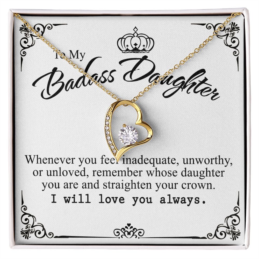 Bonus Daughter Gifts From Stepdad, Step Daughter Gifts From Stepmom, Stepdaughter Gifts From Stepdad, Father Stepdaughter Necklace, To My Bonus Daughter Necklaces, Christmas Gifts For Bonus7 Forever Love Necklace