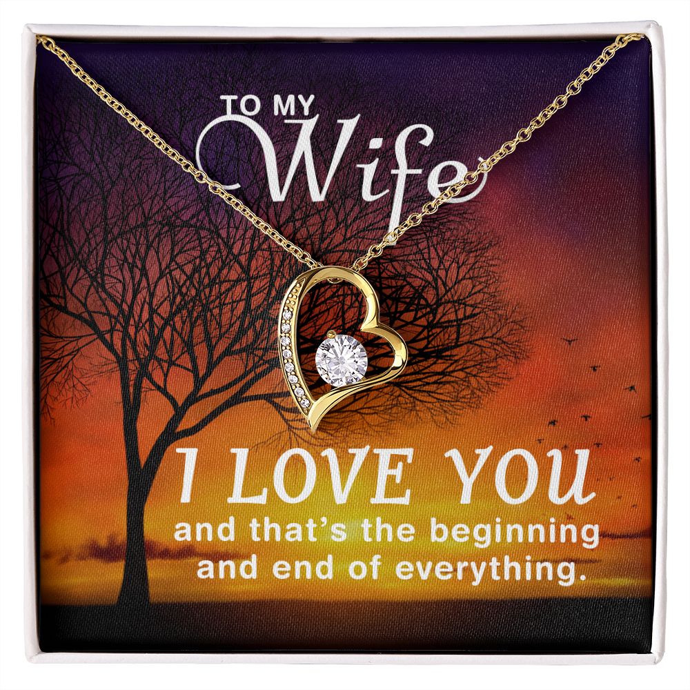 Birthday Gifts For Wife, Necklace Gifts For Wife From Husband, To My Wife Jewelry For Women , To My Wife Necklace  from Husband Wedding Anniversary Present For Wife, Beautiful Wife Jewelry Christmas14 Forever Love Necklace