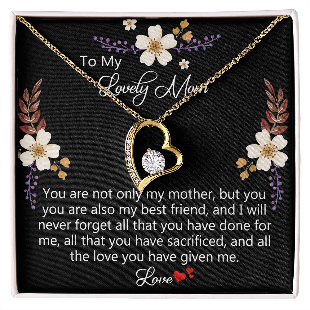 To My Mom Necklace, Gift For Mom, Mother's Day Gift from Daughter, Mom Jewelry Gift for Mothers Day, Birthday Gift for Mother, Moms Gift from Daughter Son, Necklace for Mom Mother15 Forever Love Necklace