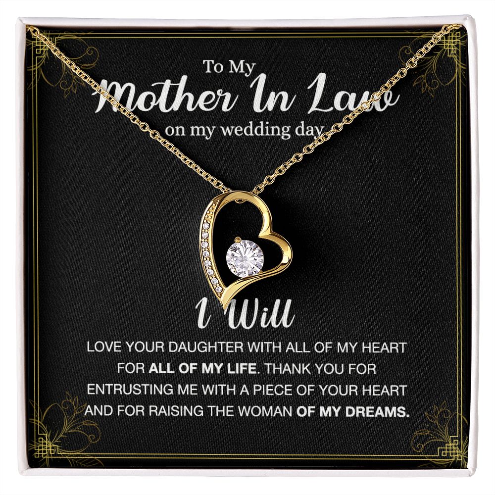 Mother Of The Bride Gift From Groom, Mother In Law Gift on Wedding Day from Groom, Gifts for Mother of the Bride, Future Mother-In-Law Forever Love Necklace