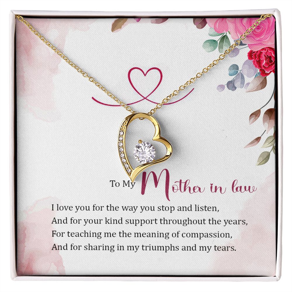 Mother in Law Necklace, Jewelry for Women, Future Mother in Law Gifts from Daughter in Law, Mother of Bride Gifts For Mother in Law, Birthday Gifts For Mother In Law From Daughter In Law17 Forever Love Necklace