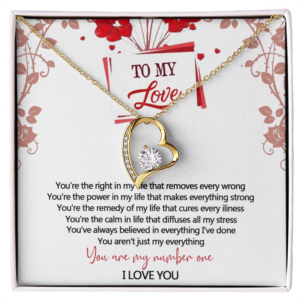 To My Love Interlocking Hearts Necklace With Box Message Card, Gift For My Love Forever Love Necklace