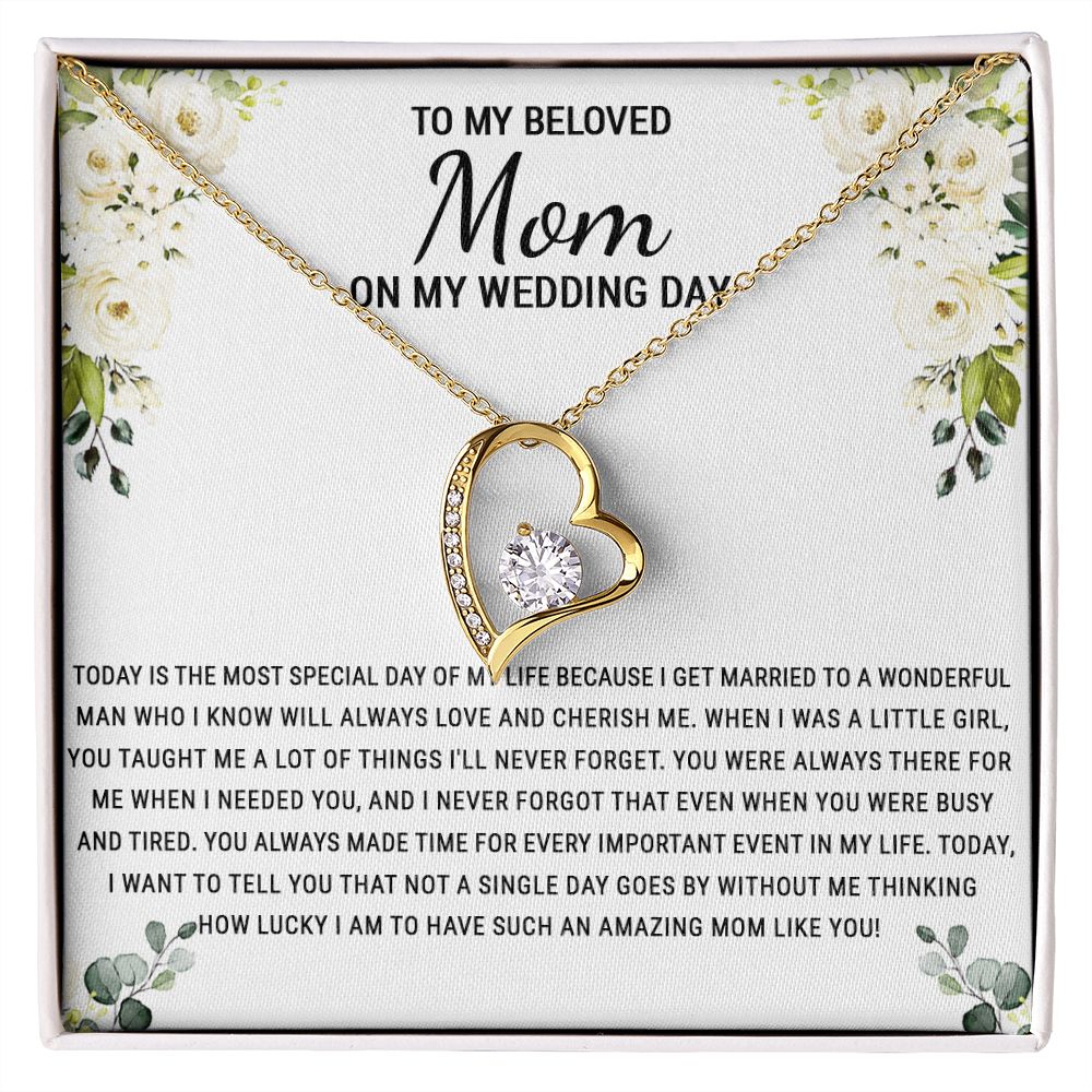 To My Mom Necklace, Gift For Mom, Mother's Day Gift from Daughter, Mom Jewelry Gift for Mothers Day, Birthday Gift for Mother, Moms Gift from Daughter Son, Necklace for Mom Mother 1 Forever Love Necklace