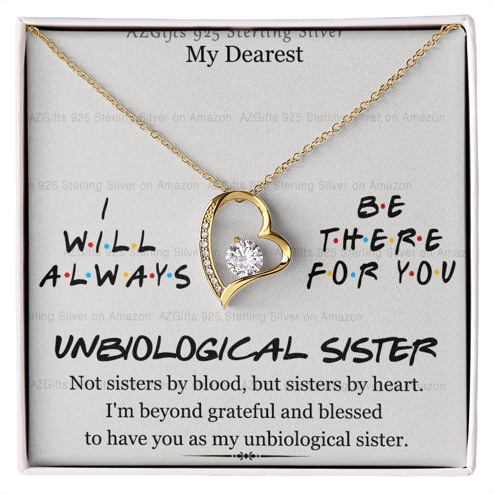 To My Unbiological Sister Necklace Pendant Gift for Soul Sister Unbiological Sister Gift for Women Girls My Unbiological Sister Jewelry Birthday Gift Idea 301 Forever Love Necklace