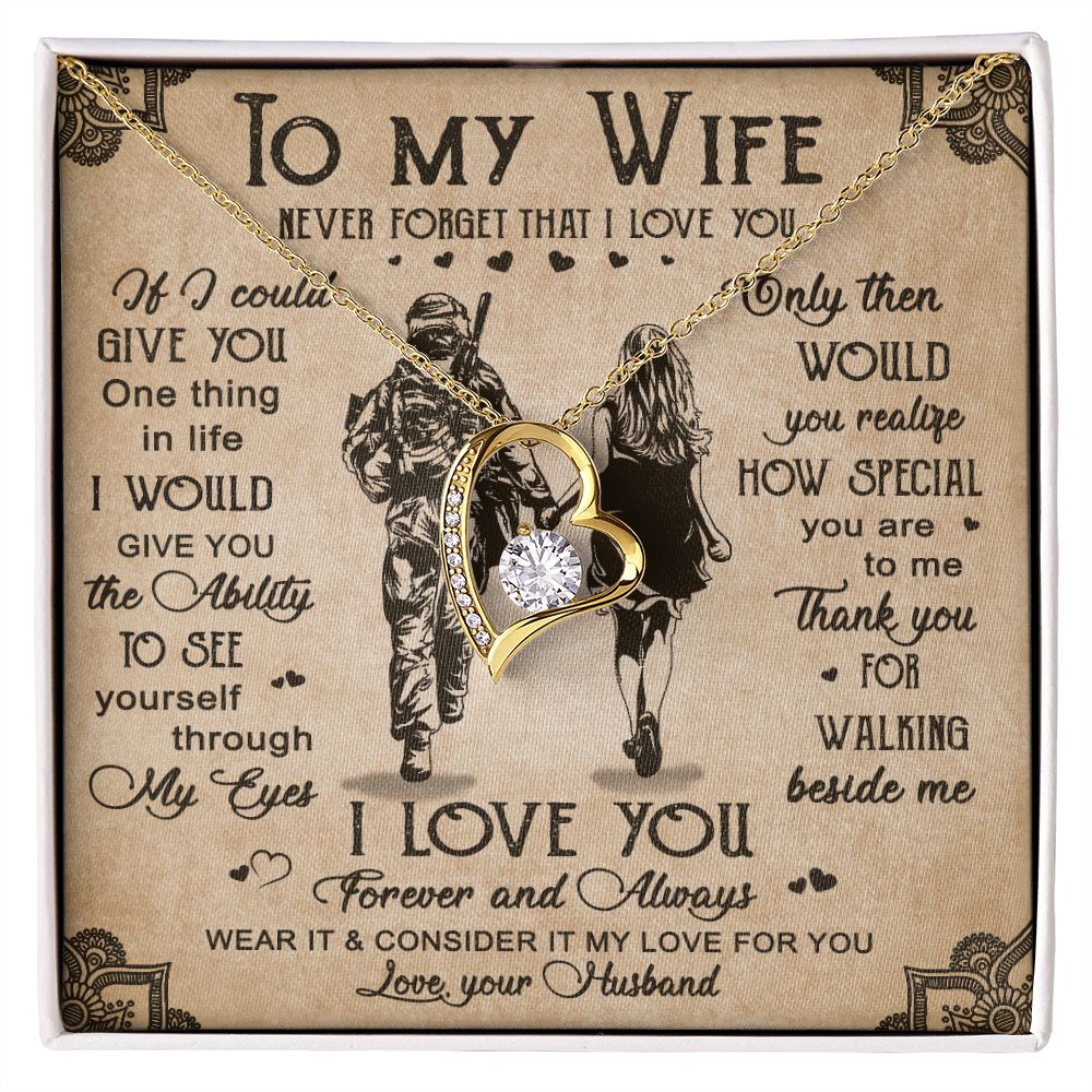 Birthday Gifts For Wife, Necklace Gifts For Wife From Husband, To My Wife Jewelry For Women , To My Wife Necklace  from Husband Wedding Anniversary Present For Wife, Beautiful Wife Jewelry Christmas20 Forever Love Necklace