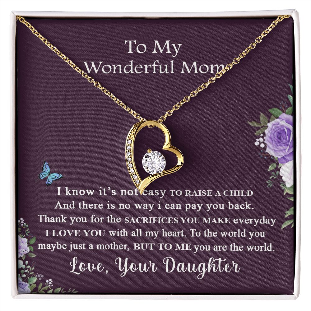 Mom Necklace Gifts for Mom from Daughter to Mom Gifts for Mothers Day from Daughter, To My Mom Necklace from Daughter to Mom Birthday Gifts Necklace with Message Card and Gift Box2231 Forever Love Necklace