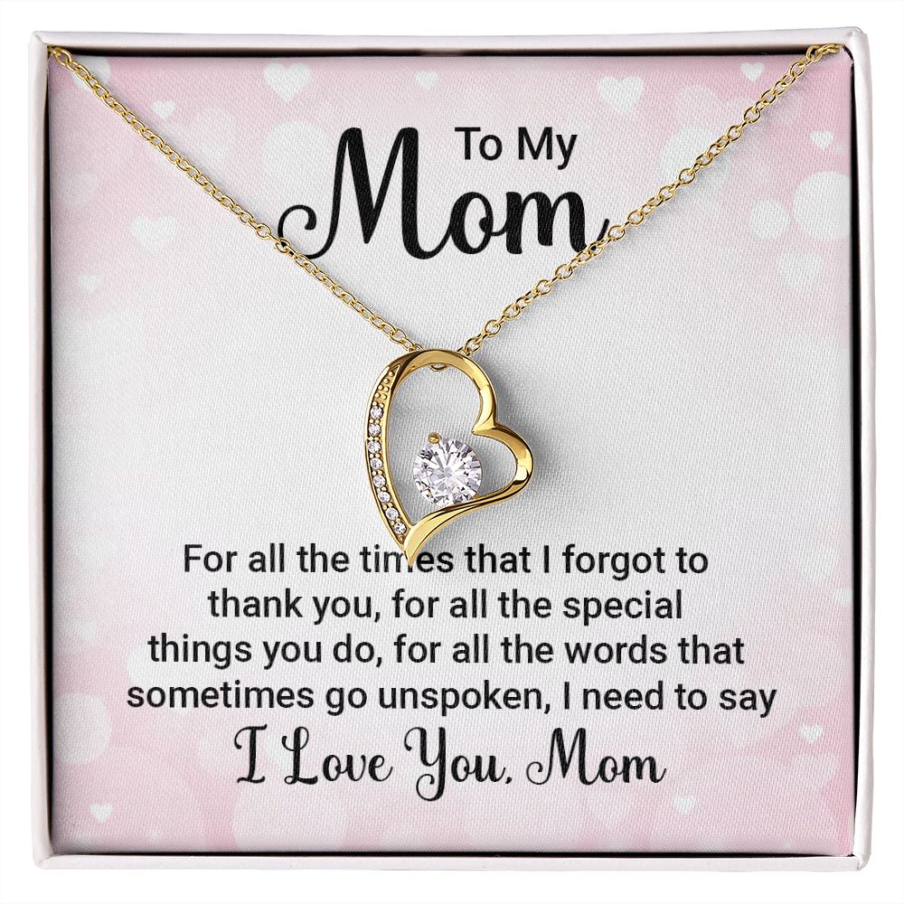 To My Mom Necklace, Gift For Mom, Mother's Day Gift from Daughter, Mom Jewelry Gift for Mothers Day, Birthday Gift for Mother, Moms Gift from Daughter Son, Necklace for Mom Mother 23 Forever Love Necklace