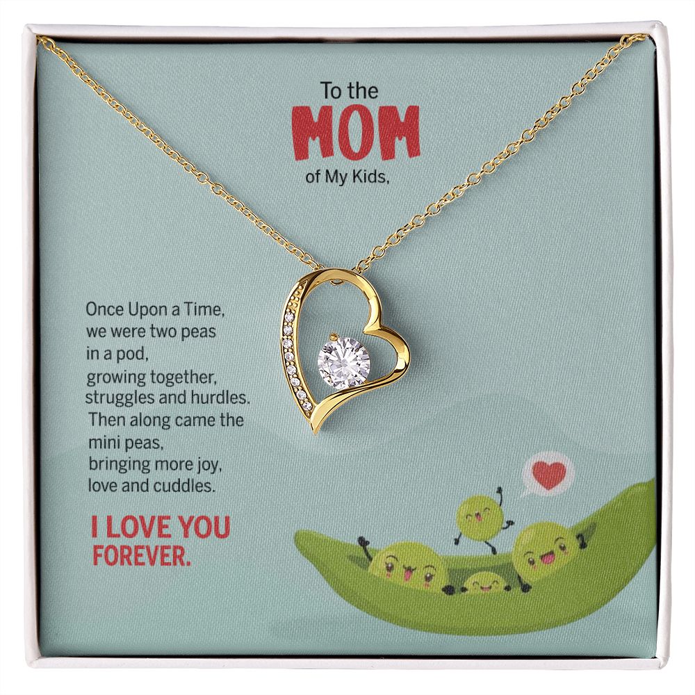 To My Mom Peas Pod Necklace From Kids, Gift For Mom On Mother's Day Jewelry Mom Forever Love Necklace