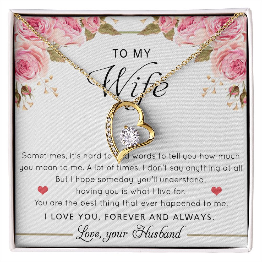 To My Wife Necklace Gift For Wife Birthday Gift For Wife Romantic Gifts For Her Forever Love Necklace