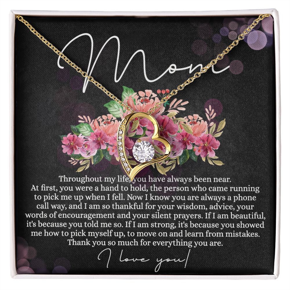 To My Mom Necklace, Mom Gifts, Mom Jewelry Box, Necklace for Mom, Gifts for Mom, Mother's Day Necklace Jewelry Gift For Mom, Birthday Gift For Mom, Thank you Mom Gift Forever Love Necklace