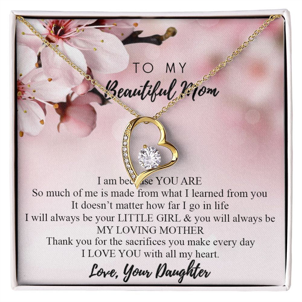 Mom Necklace Gifts for Mom from Daughter to Mom Gifts for Mothers Day from Daughter, To My Mom Necklace from Daughter to Mom Birthday Gifts Necklace with Message Card and Gift Box2246 Forever Love Necklace