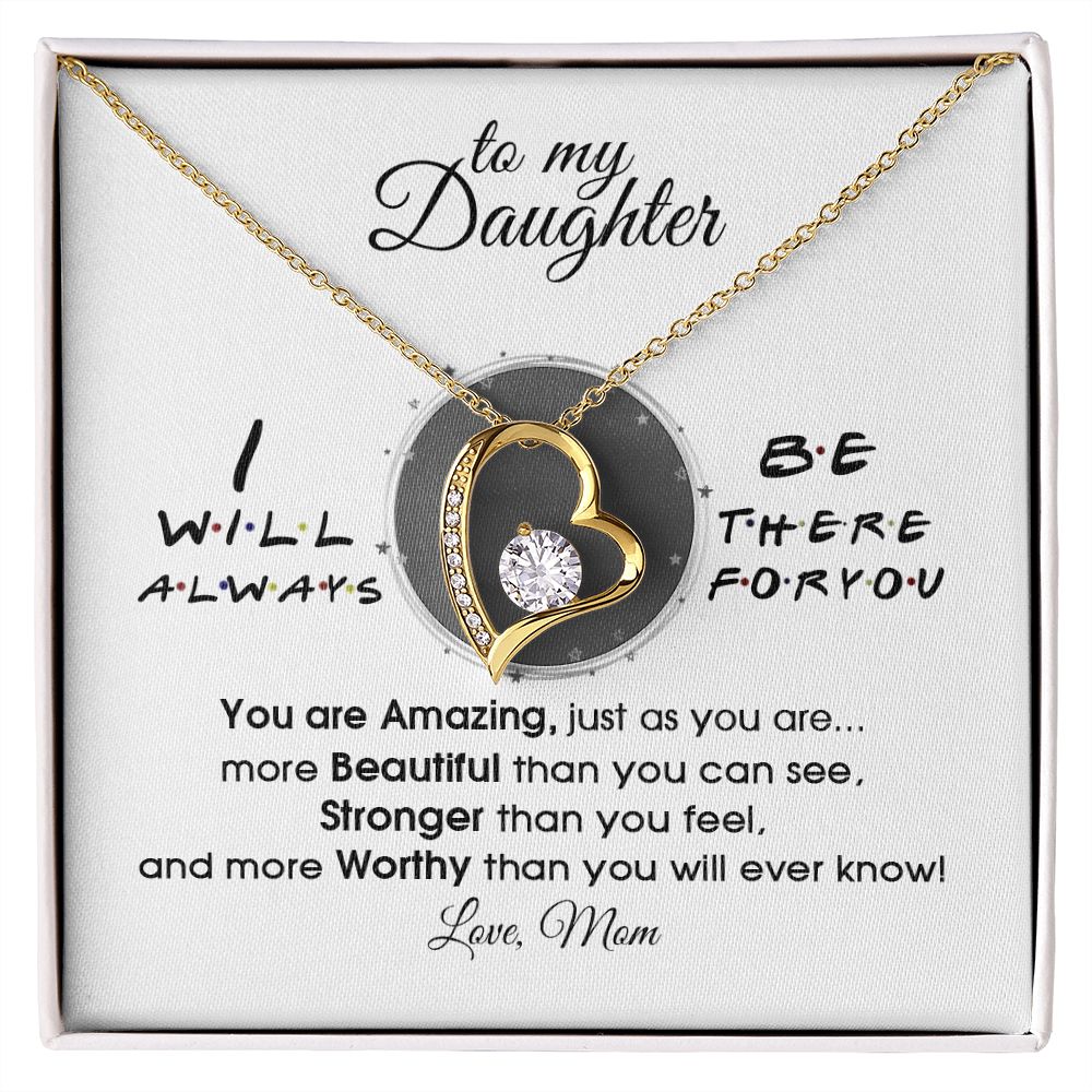 Mother Daughter Gift Ideas, To My Daughter Gift Necklace from Mom, Jewelry Pendant Present for Daughter, Birthday Christmas Gift Graduation Gifts for Daughters, Mother and Daughter Necklace 33 Forever Love Necklace