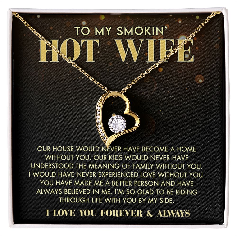 To My Wife Necklace from Husband, Personalized Necklace for Women, Luxury Necklace for Wife from Man Men, Wedding Anniversary Present For Wife, Beautiful Wife Jewelry Christmas Birthday Gift For Wife11 Forever Love Necklace