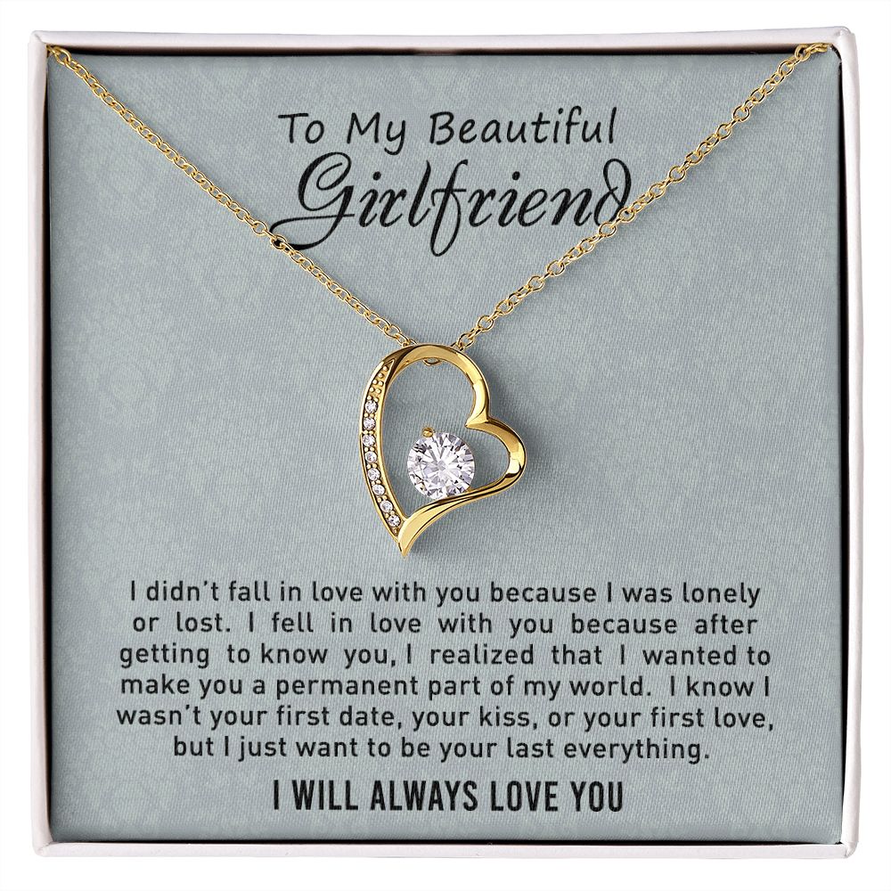 To My Girlfriend Necklace from Boyfriend, Personalized Necklace for Women, Luxury Necklace for Girlfriend, Wedding Anniversary Present For Her, Girlfriend Gift Jewelry Christmas Birthday Gift2 Forever Love Necklace