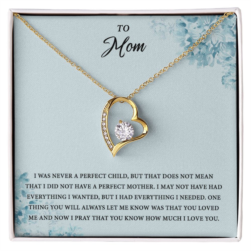 Mom Necklace Gifts for Mom from Daughter to Mom Gifts for Mothers Day from Daughter, To My Mom Necklace from Daughter to Mom Birthday Gifts Necklace with Message Card and Gift Box2227 Forever Love Necklace