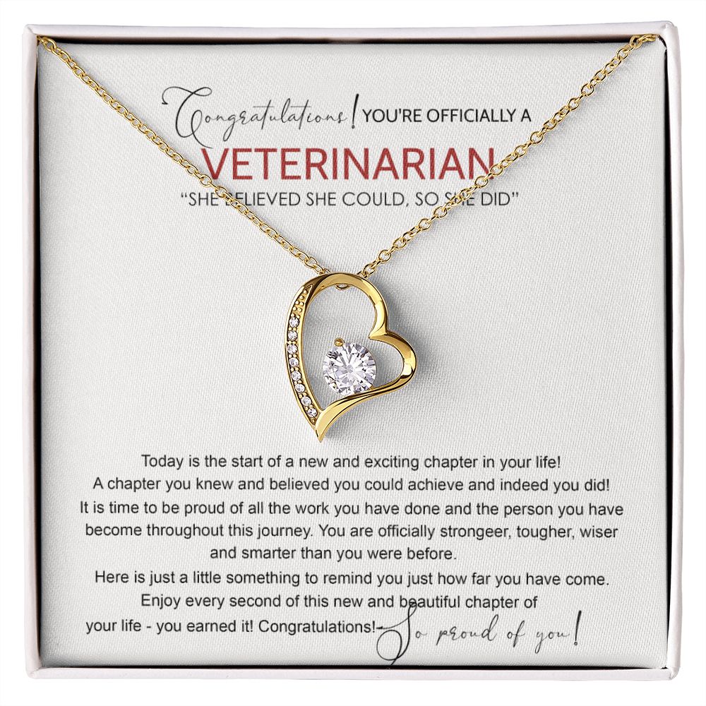 Veterinarian Graduation Gift Necklace, Doctor of Veterinary Medicine Degree Graduation Gifts Necklace Congrats Graduation Pendants Veterinarian Necklace Gift For Her Daughter Granddaughter Forever Love Necklace