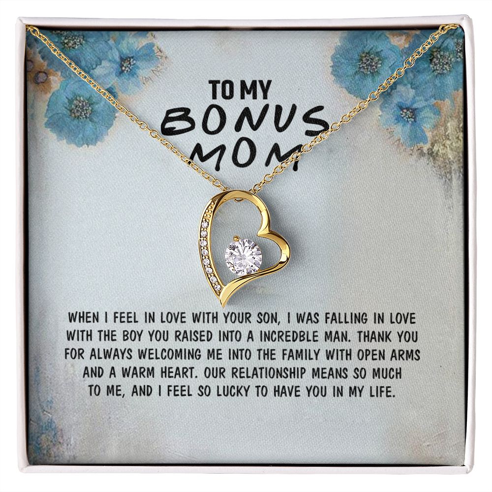 Mother Daughter Necklace as Daughter Gift from Mom, Mom Necklace as Christmas Gift for Mom from Son, Birthday Gift for Mother in Law Necklace, Bonus Mom Gifts for Step Mom Necklace4 Forever Love Necklace