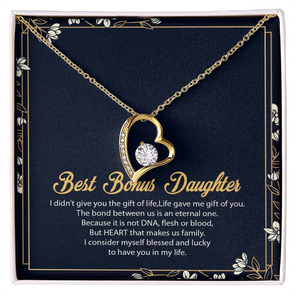 Bonus Daughter Gifts From Stepdad, Step Daughter Gifts From Stepmom, Stepdaughter Gifts From Stepdad, Father Stepdaughter Necklace, To My Bonus Daughter Necklaces, Christmas Gifts For Bonus8 Forever Love Necklace