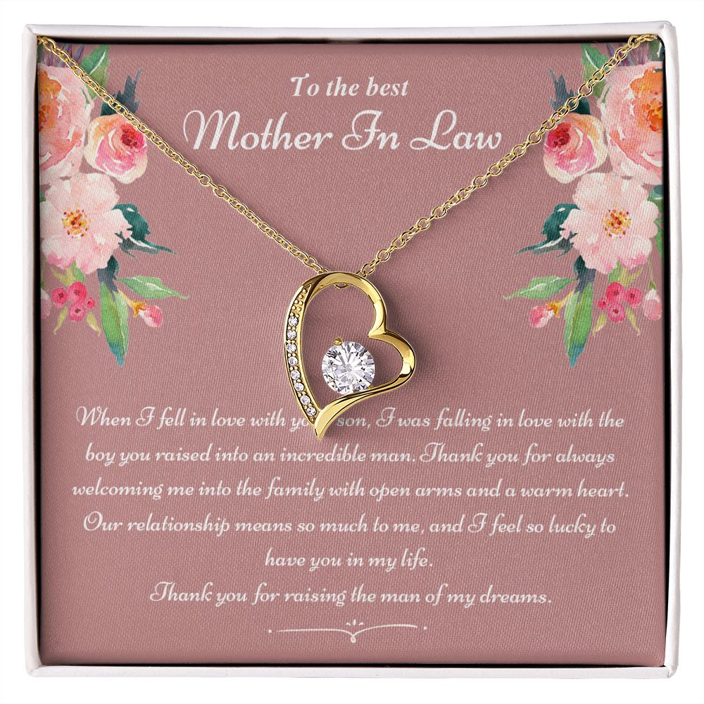 To The Best Mother In Law Gifts, Love Knot Necklace, Mother's Day Necklace Gifts Forever Love Necklace