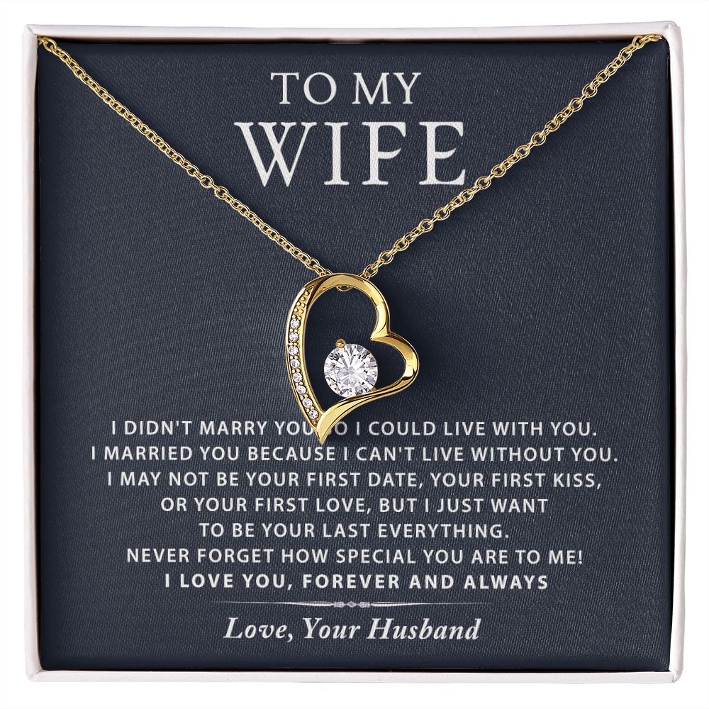 To My Wife Necklace from Husband, Personalized Necklace for Women, Luxury Necklace for Wife from Man Men, Wedding Anniversary Present For Wife, Beautiful Wife Jewelry Christmas Birthday Gift For Wife16 Forever Love Necklace