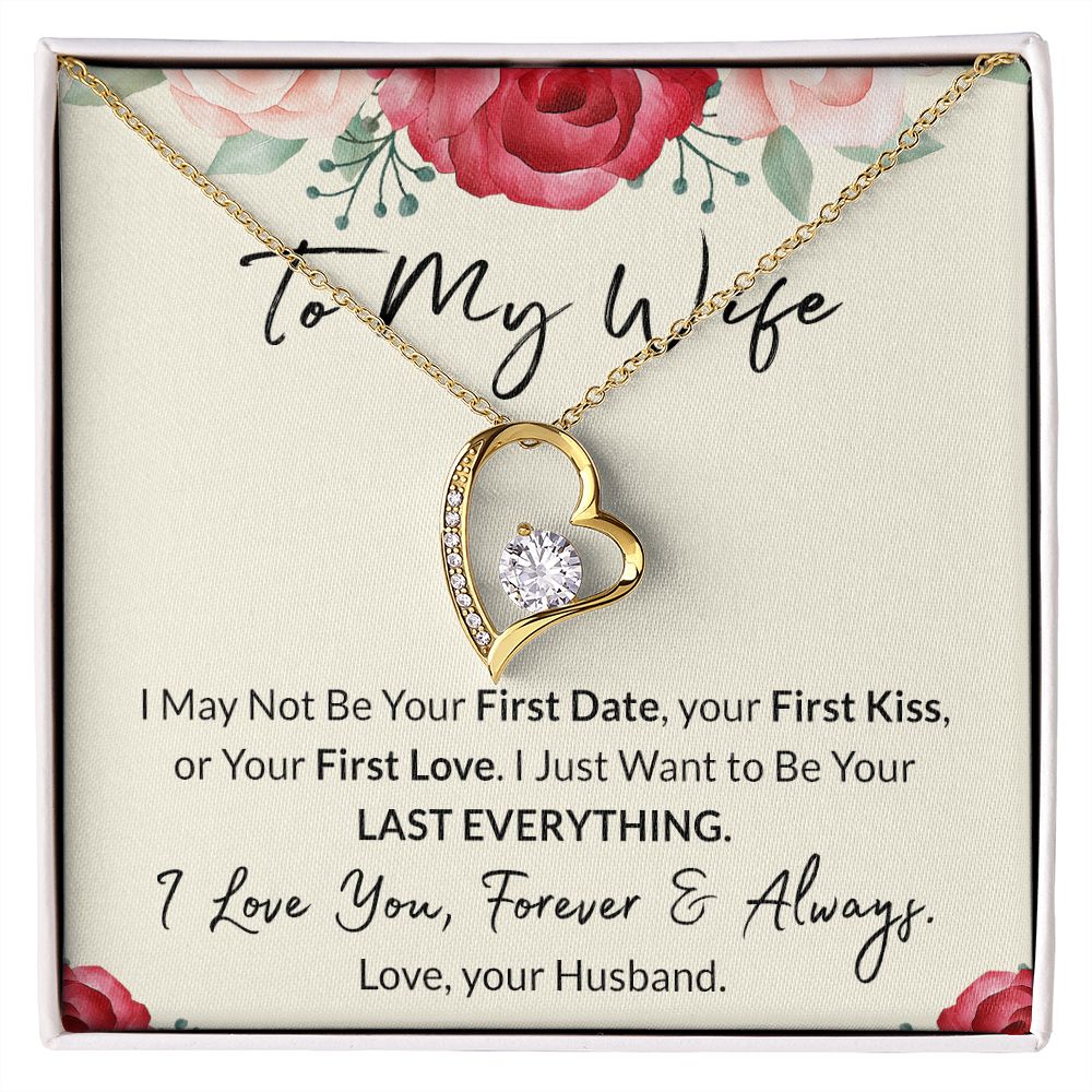 To My Wife Necklace from Husband, Personalized Necklace for Women, Luxury Necklace for Wife from Man Men, Wedding Anniversary Present For Wife, Beautiful Wife Jewelry Christmas Birthday Gift For Wife18 Forever Love Necklace
