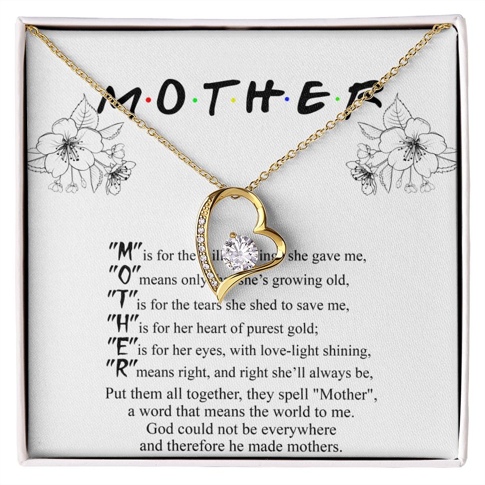 Mom Necklace Gifts for Mom from Daughter to Mom Gifts for Mothers Day from Daughter, To My Mom Necklace from Daughter to Mom Birthday Gifts Necklace with Message Card and Gift Box2224 Forever Love Necklace