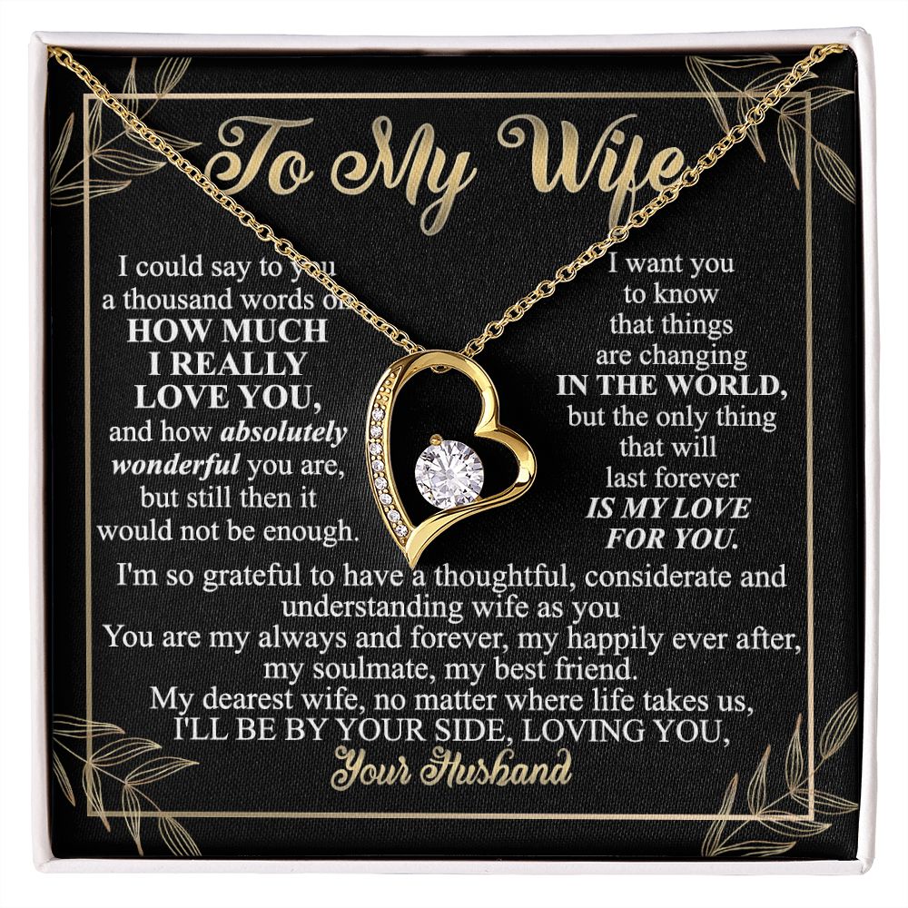 Birthday Gifts For Wife, Necklace Gifts For Wife From Husband, To My Wife Jewelry For Women , To My Wife Necklace  from Husband Wedding Anniversary Present For Wife, Beautiful Wife Jewelry Christmas13 Forever Love Necklace