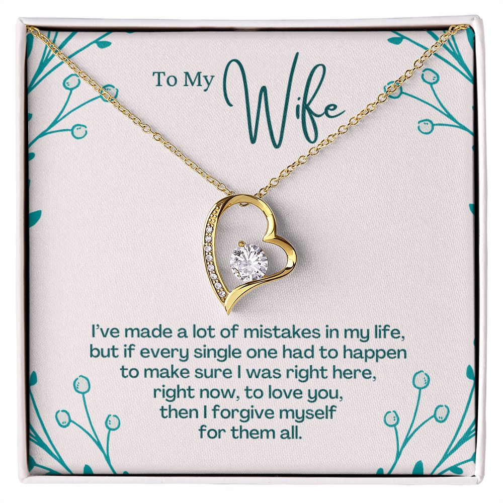 To My Wife Necklace Pendant Gift From Husband I've Made A Lot Of Mistakes With Message Card and Gift Box. Valentine's Day Gift For Wife Future Wife Forever Love Necklace