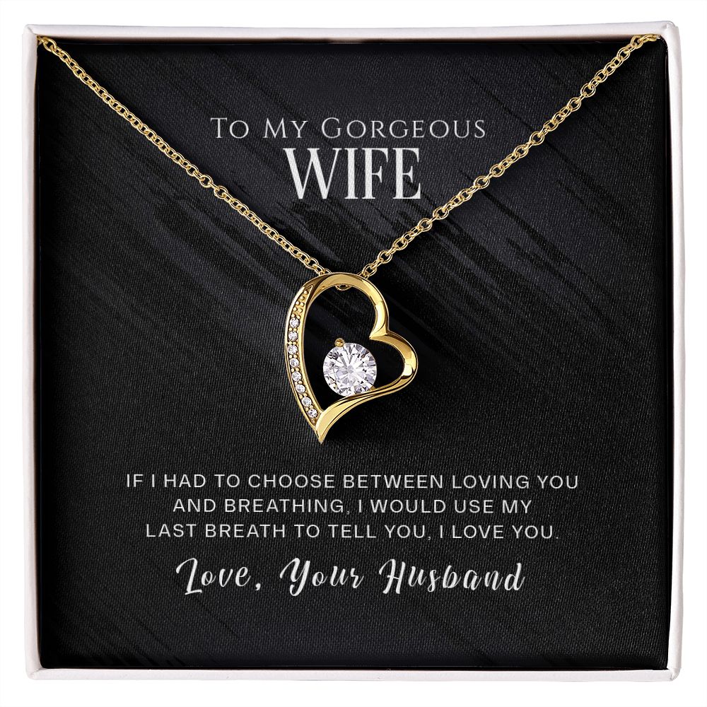 To My Gorgeous Wife Necklace Pendant Gift From Husband - If I Had To Choose With Message Card and Gift Box. Valentine's Day Gift For Wife Future Wife Forever Love Necklace