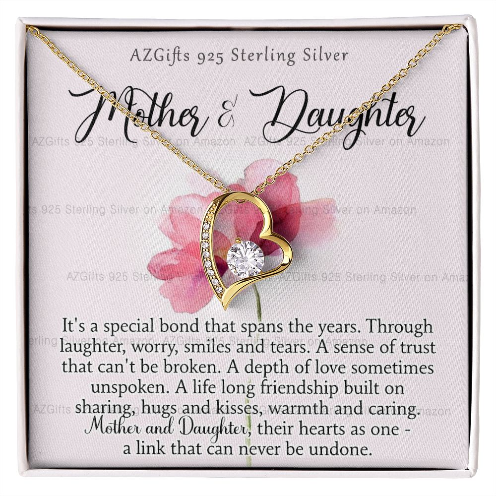 Mother Daughter Necklace with Message Card Mother Daughter Gift Mom Birthday Gift Necklace for Mom from Daughter Gift Birthday Gift for Mom Daughter Gift from Mom 301 Forever Love Necklace