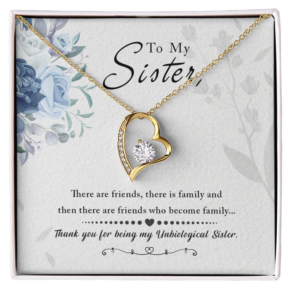Unbiological Sister - Friends who become family Forever Love Necklace