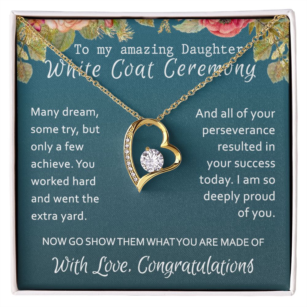 White Coat Ceremony Gift Necklace Medical School Graduation Student Ceremony New Doctor Graduation Gift For Doctor Residency Gifts Necklace For Girl, Pendant For for Her Daughter Sister Forever Love Necklace