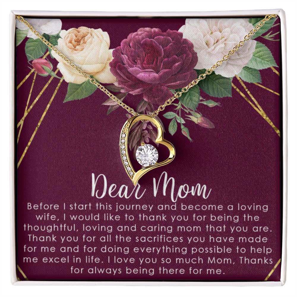 To My Mom Necklace, Gift For Mom, Mother's Day Gift from Daughter, Mom Jewelry Gift for Mothers Day, Birthday Gift for Mother, Moms Gift from Daughter Son, Necklace for Mom Mother2 Forever Love Necklace