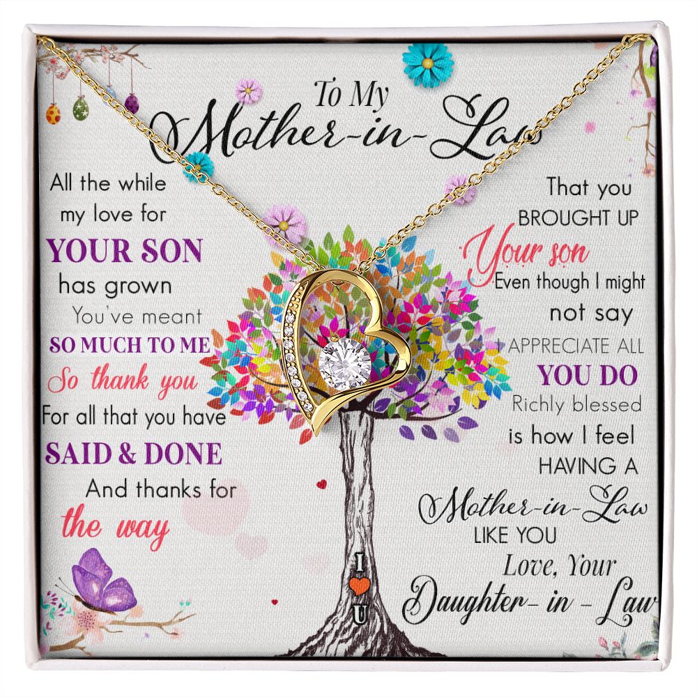 To My Mom Tree Necklace Pendant Gift From Daughter In Law Necklace Said And Done Gift For To Mom Happy Mother's Day Mother In Law Gift On Birthday Anniversary Gift 30821 Forever Love Necklace