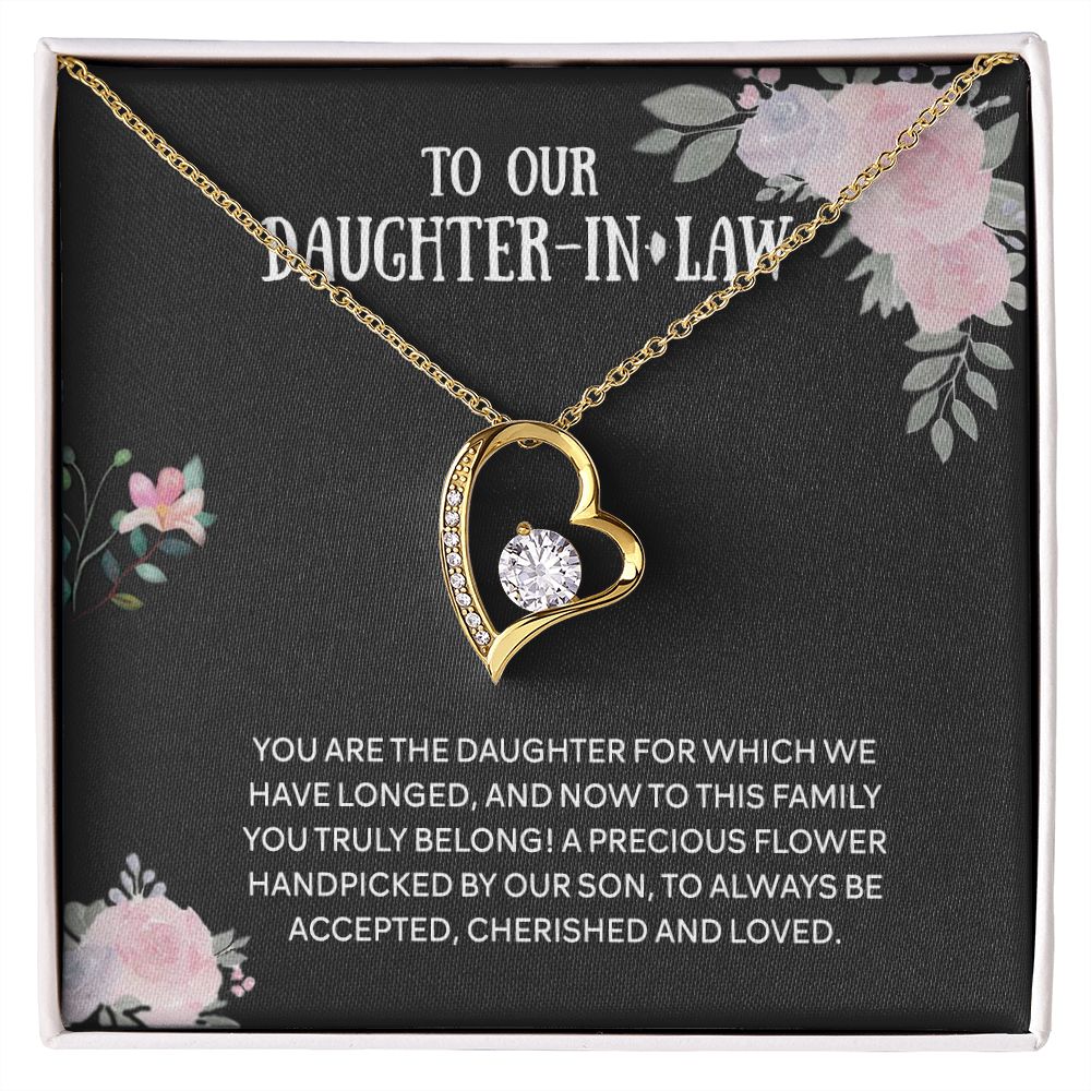 To Our Daughter-in-law Necklace from Mother-in-law Daughter-in-law Birthday Gift Forever Love Necklace