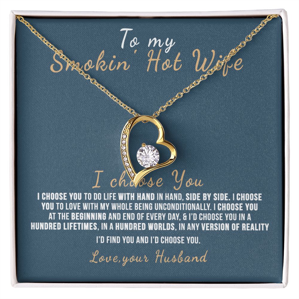 To My Wife Necklace from Husband, Personalized Necklace for Women, Luxury Necklace for Wife from Man Men, Wedding Anniversary Present For Wife, Beautiful Wife Jewelry Christmas Birthday Gift For Wife12 Forever Love Necklace