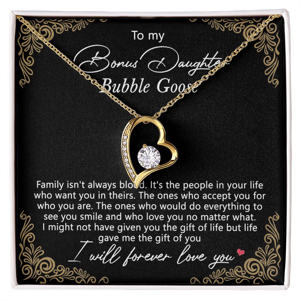 Bonus Daughter Gifts From Stepdad, Step Daughter Gifts From Stepmom, Stepdaughter Gifts From Stepdad, Father Stepdaughter Necklace, To My Bonus Daughter Necklaces, Christmas Gifts For Bonus9 Forever Love Necklace